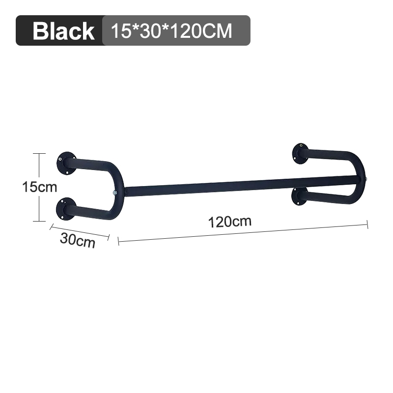 【24h Ship】Metal Clothes Rack Wall-Mounted Hanger Clothing Storage ...