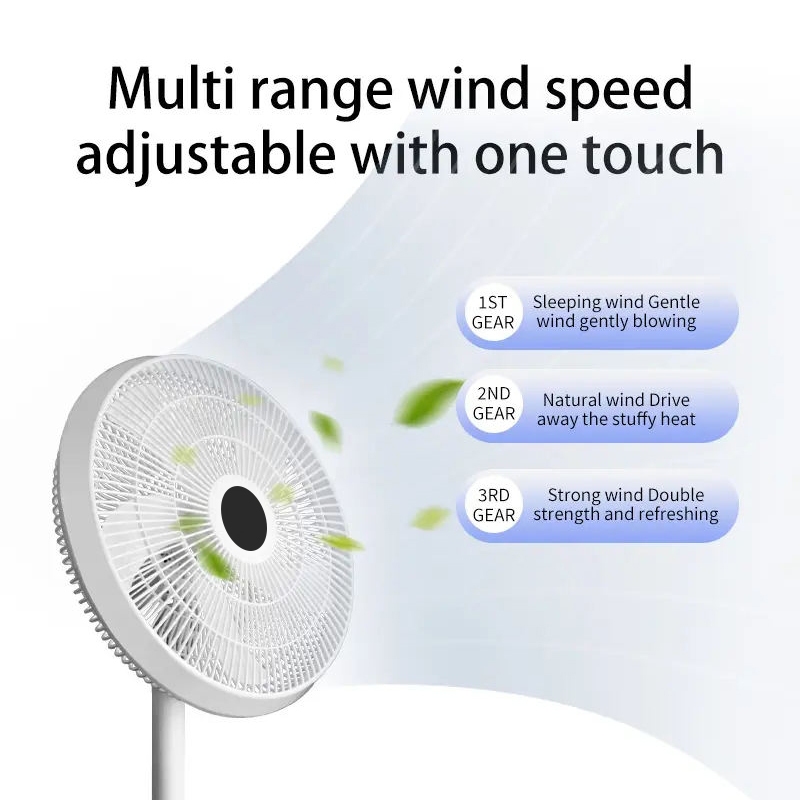Electric Fan Stand Fan 8 Wind Speed Floor Fan Strong Wind Silent ...
