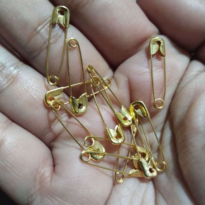 100 PCS Gold Safety Pins or Pardible in Gold ( Size 00# ) | Shopee ...