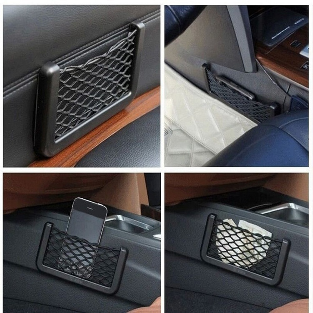 4PCS Car Net Bag Strong Elastic Car Mesh Net Bag Seat Multi-Pocket ...