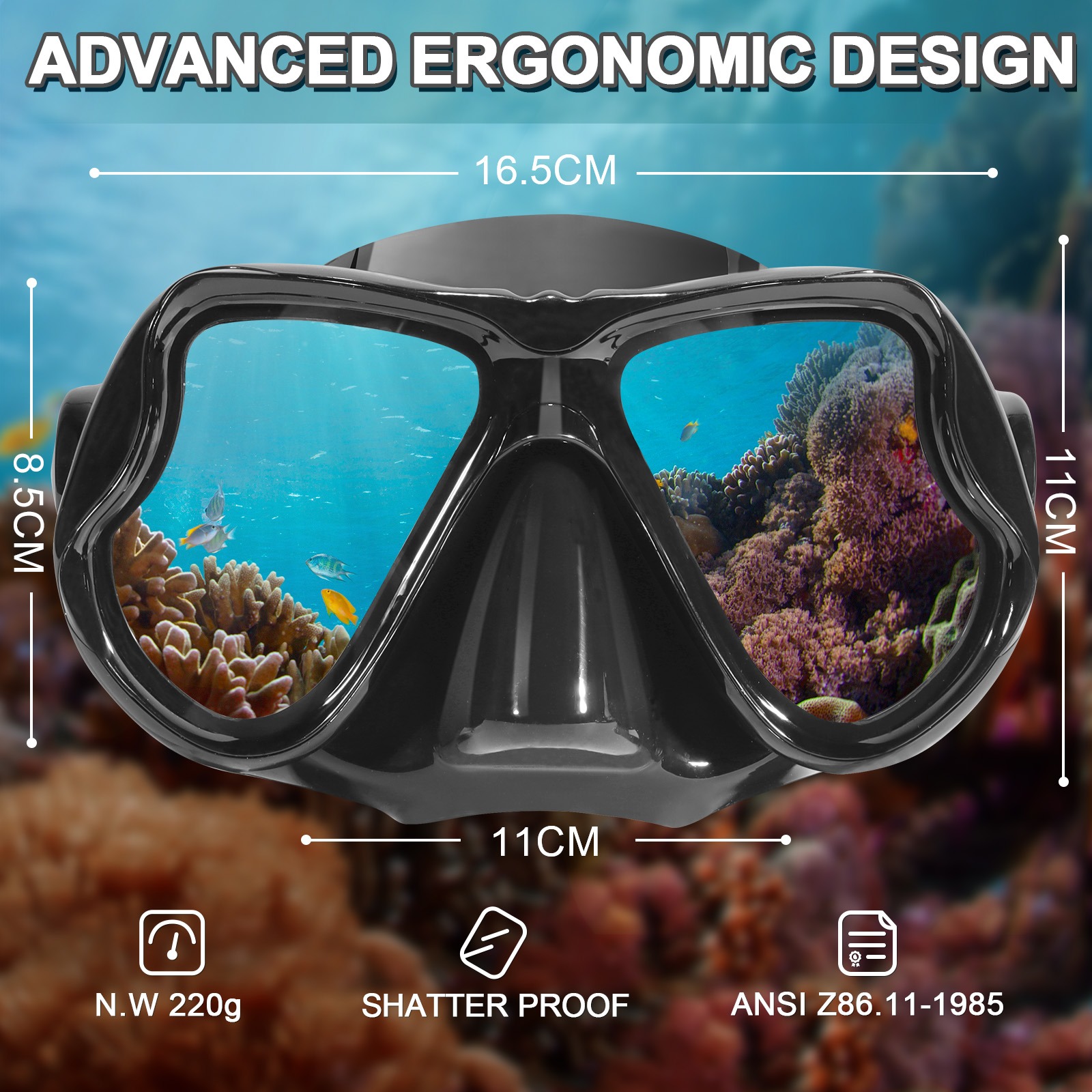 DIVI Snorkeling Set for Adult Snorkel Set Diving Mask with Snorkel Wide ...