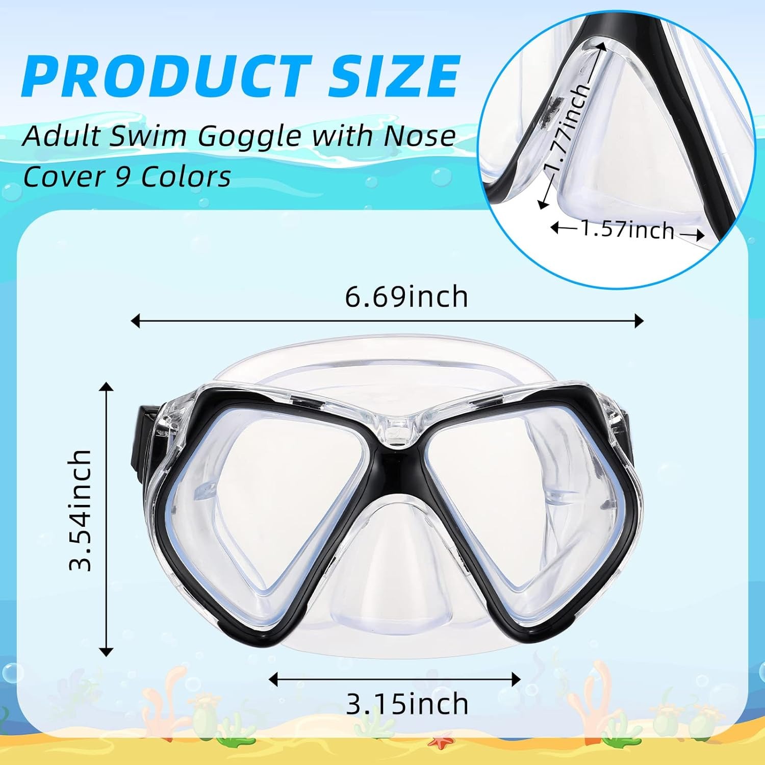 DIVI Snorkeling Set Snorkel Set for Adult Diving Mask with Snorkel Anti ...