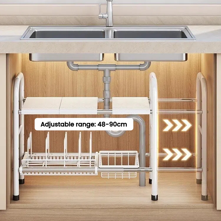 Pot rack under sink rack multifunctional pot storage rack cabinet ...
