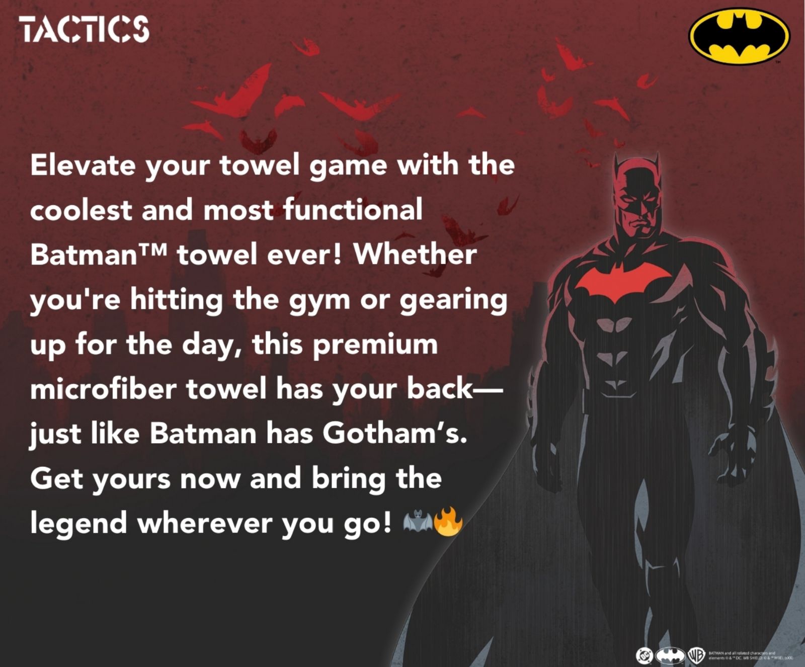 Tactics x Batman DC Dry Fast Microfiber Sports Towels | Shopee Philippines