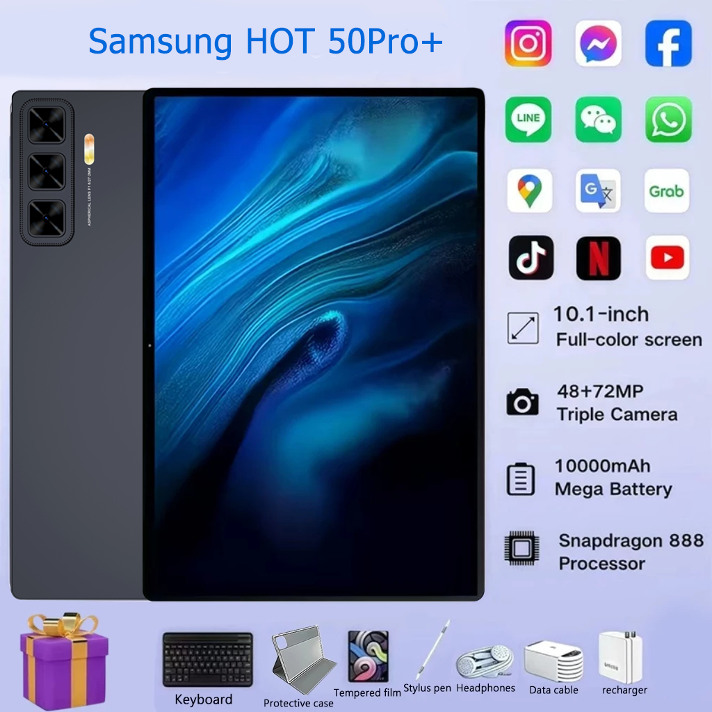 SAM/SUNG Tab HOT 50Pro+ Original Brand Tablet 12 Inch 8+256GB Android ...