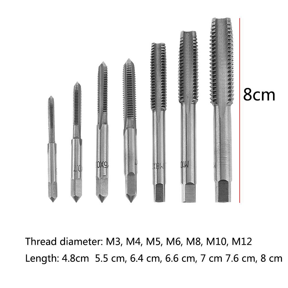 7PCS/Set Bearing Steel Taper M3-M12 Machine Spiral Point Straight ...