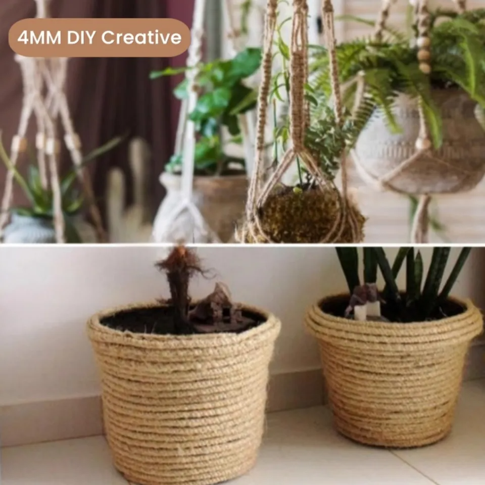 50m DIY Cat Scratcher Rope Jute Rope Twisted Sisal Rope Replacement Cat ...