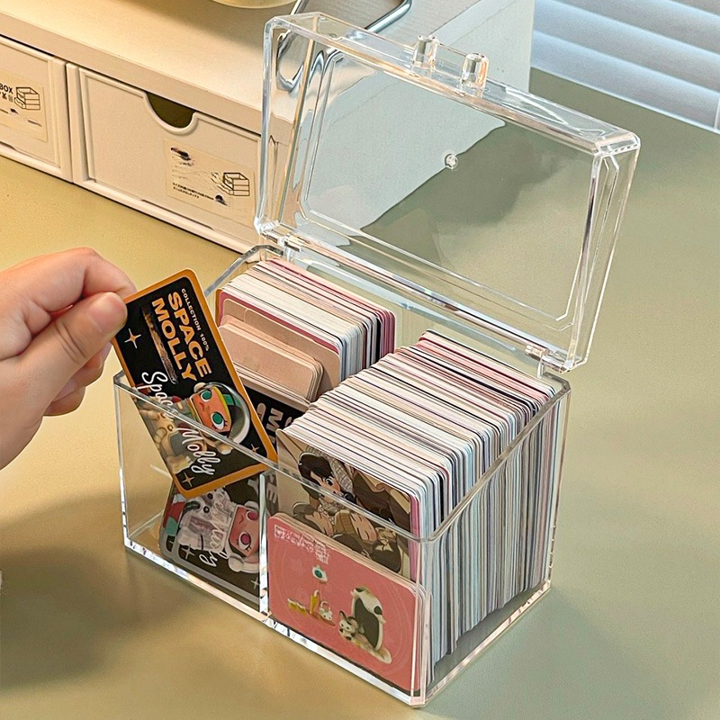 Clear Card Collection Box Large Capacity Organizer for Photocards ...