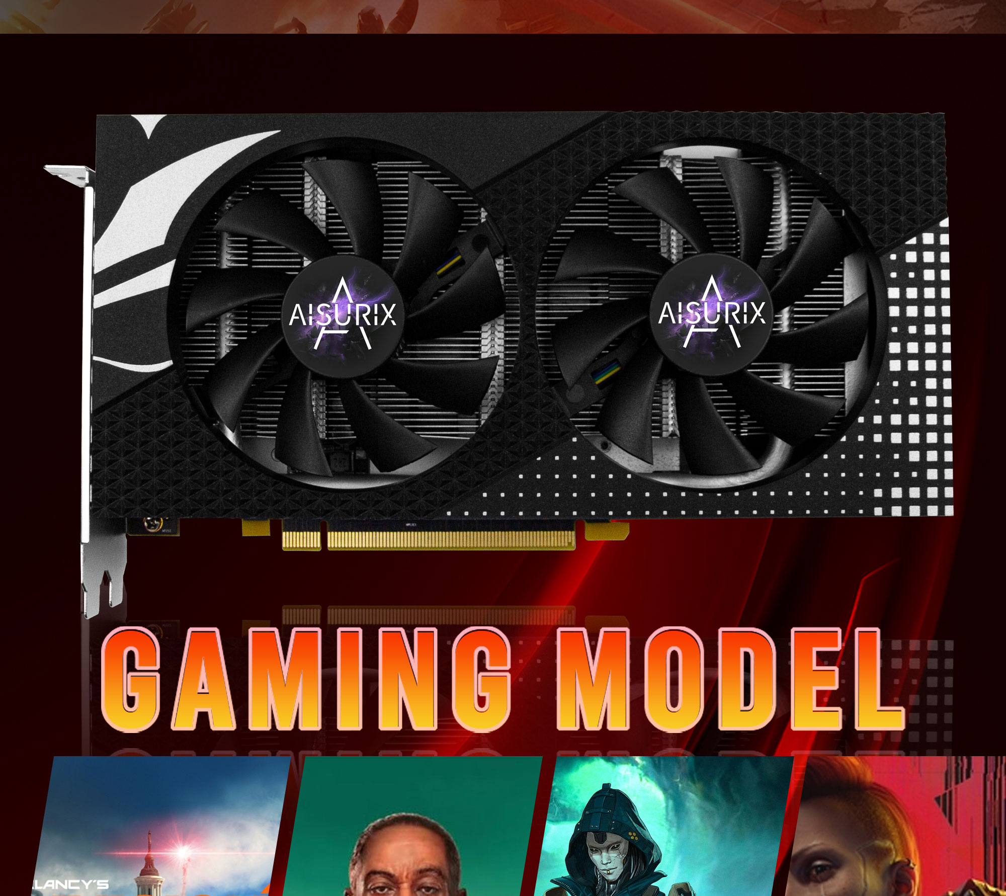 AISURIX RX580 8G Graphics Cards AMD GDDR5 GPU 256Bit 2048SP Computer PC ...