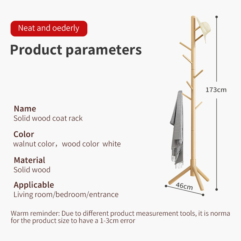 Solid Wood Bag Rack Stand Coat Rack 1.7M Multi Bag Coat Rack Umbrella ...