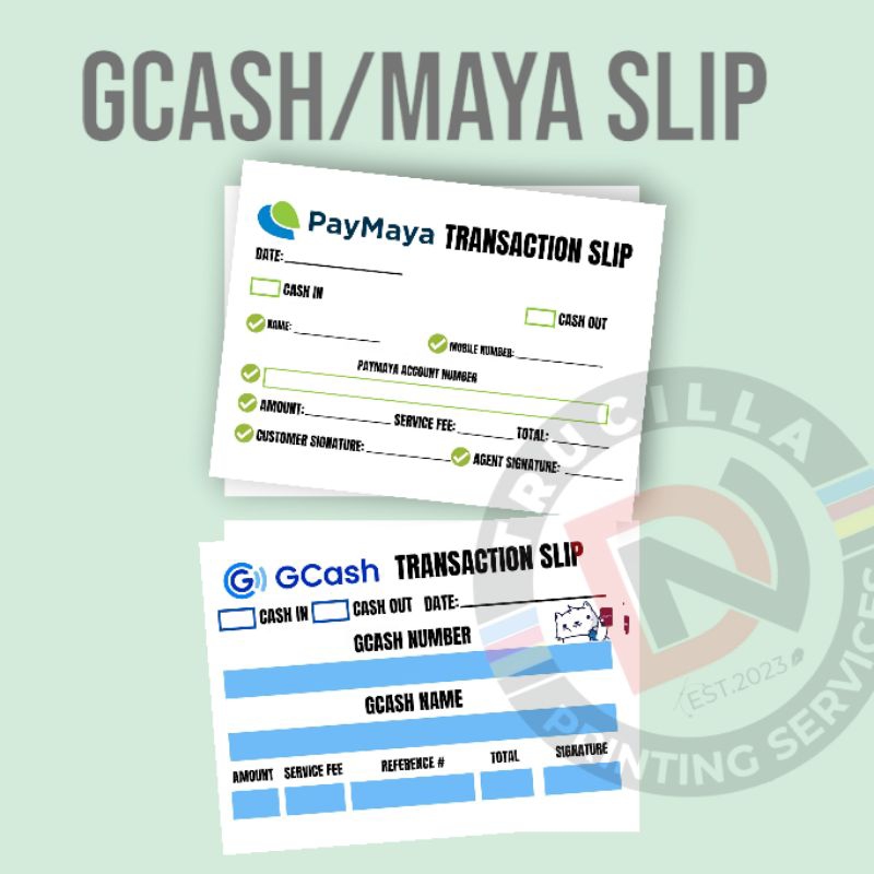 GCASH/MAYA/LOAD Transaction Slip 50pages | Shopee Philippines