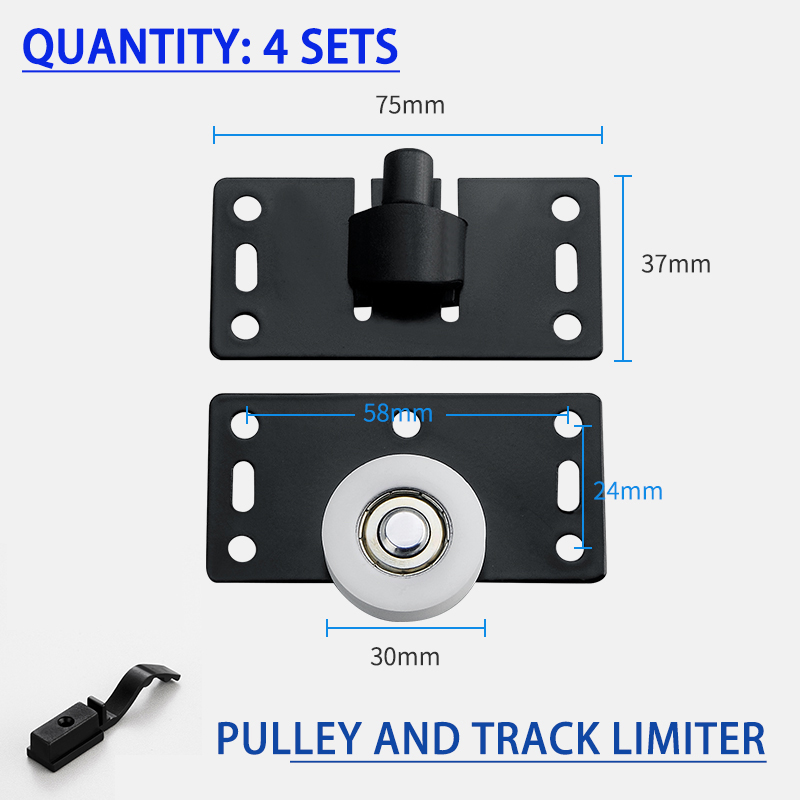 Aluminum alloy wardrobe sliding door slide rail and pulley wheel 1.5 ...
