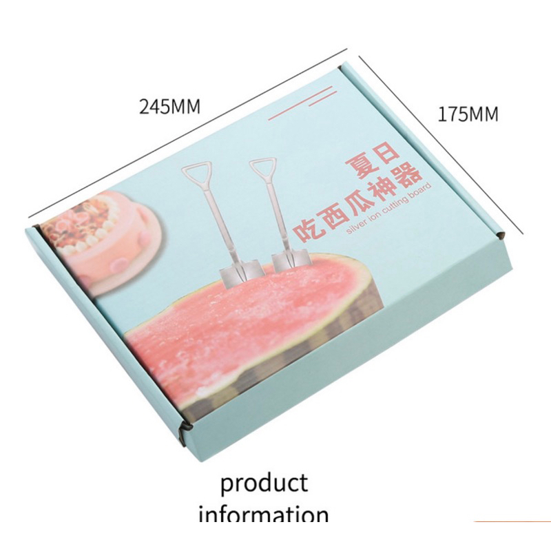 ZH499 6pcs /box Stainless Creative Shovel Shape Spoon Set Watermelon ...