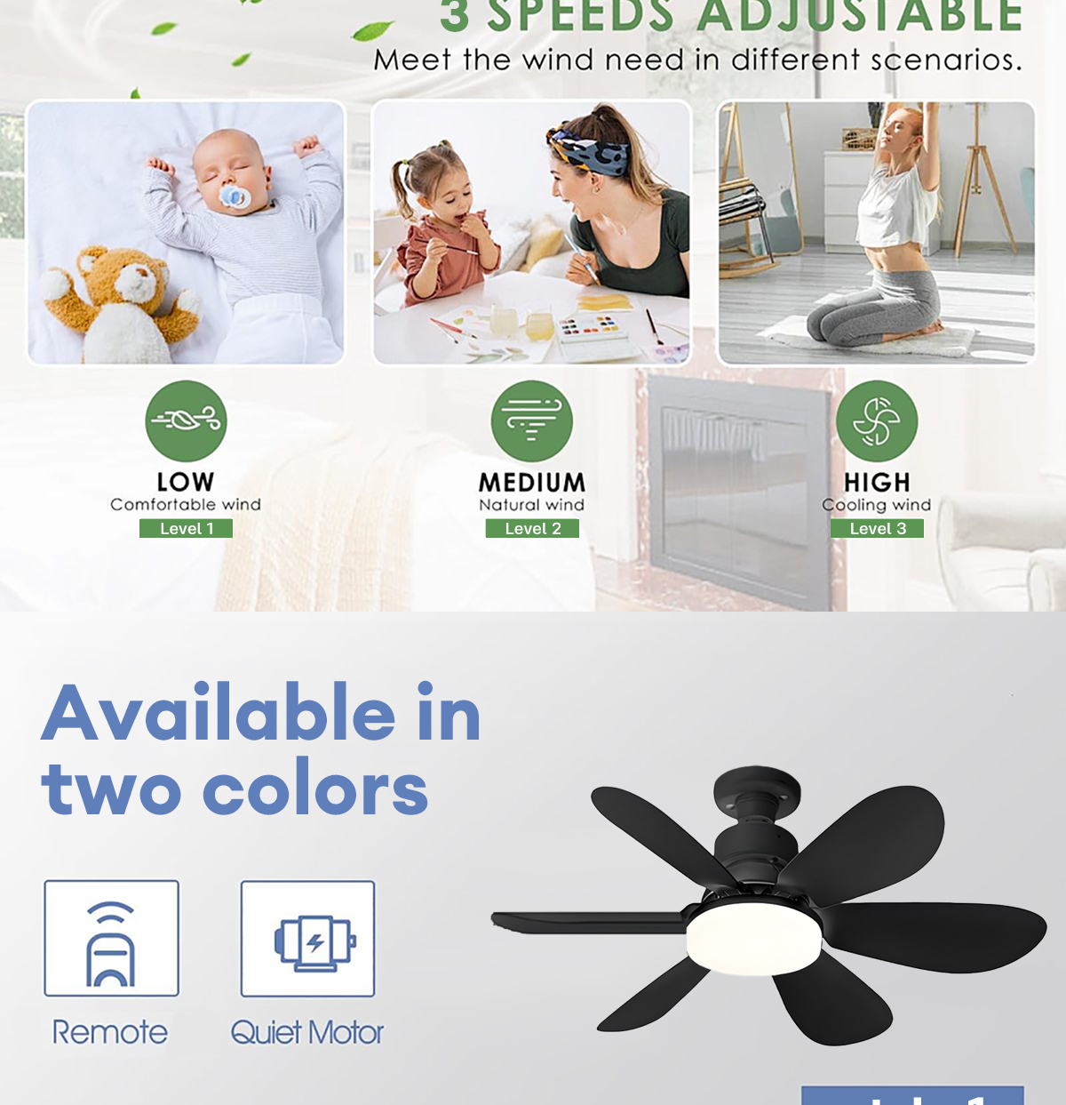 Buy Modern Creative LED Fan Ceiling Fan Ultra-Thin Modern Ceiling Lamp With Remote Control Quiet Ceiling Fan Bedroom Lights Living Room Office Kids Room Classroom Kindergarten Ceiling Fan Lighting White - View #10
