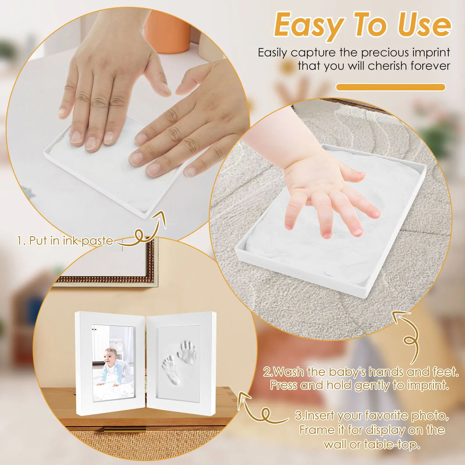 Personalized Dog Paw Print Kit: DIY Keepsake with Frame & Imprint Clay ...