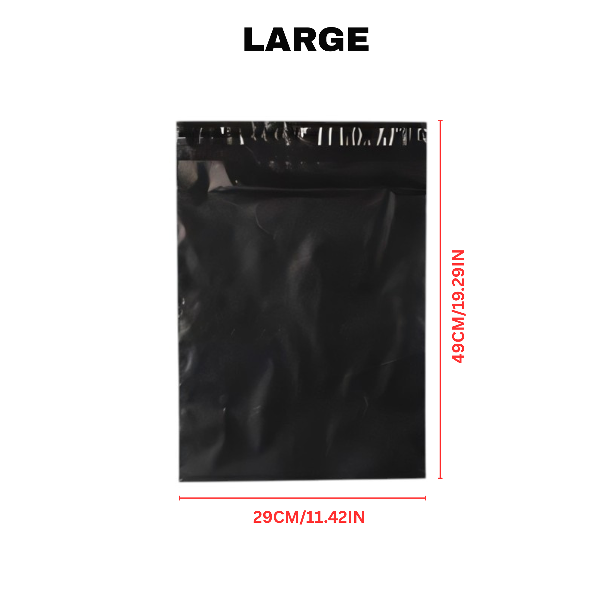 100 PCS PLAIN BLACK SELF ADHESIVE COURIER POUCH EXPRESS POUCH PARCEL ...
