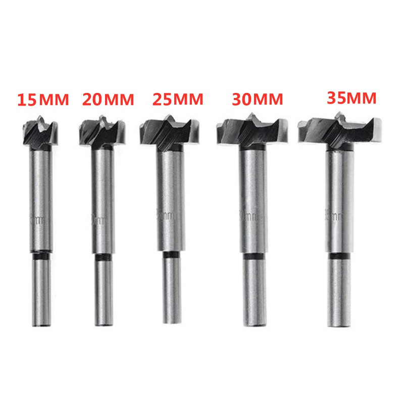5PCS Auger Drill Forstner Bit Set 15-35mm Hinge Boring Woodworking Hole ...