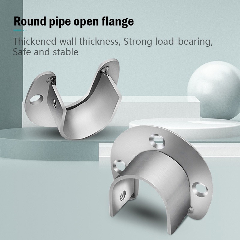 Stainless Steel U-Shaped Rod end Supports Wardrobe Rods Bracket Closet ...