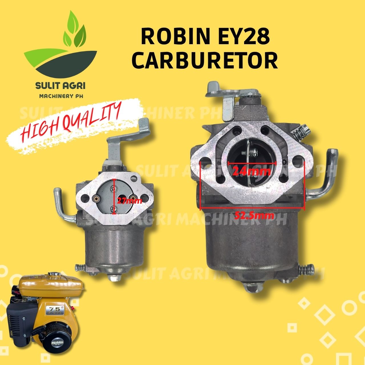 Robin EY28 7.5hp Carburetor Carb Caburator Winsconsin Subaru Generator ...