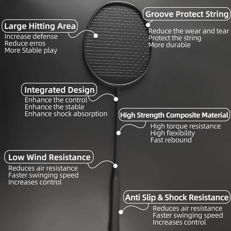 【COD】（Free 3 Balls）Badminton Racket Original Carbon Full Fiber Racket ...