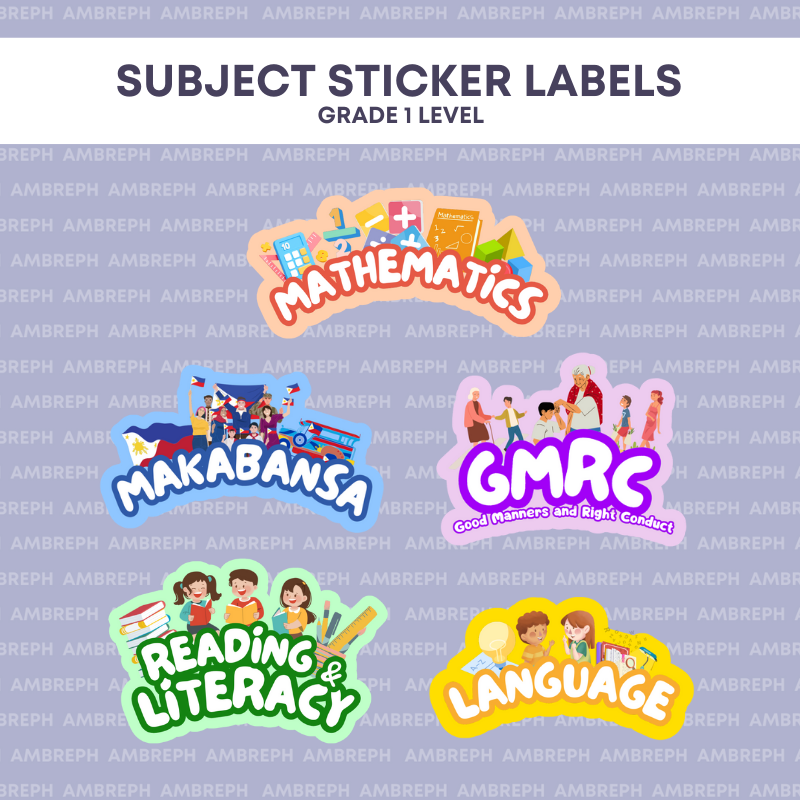 AMBREPH: SUBJECT LABEL STICKERS (SETB) PRICE PER PIECE l NOTEBOOK BOOKS ...