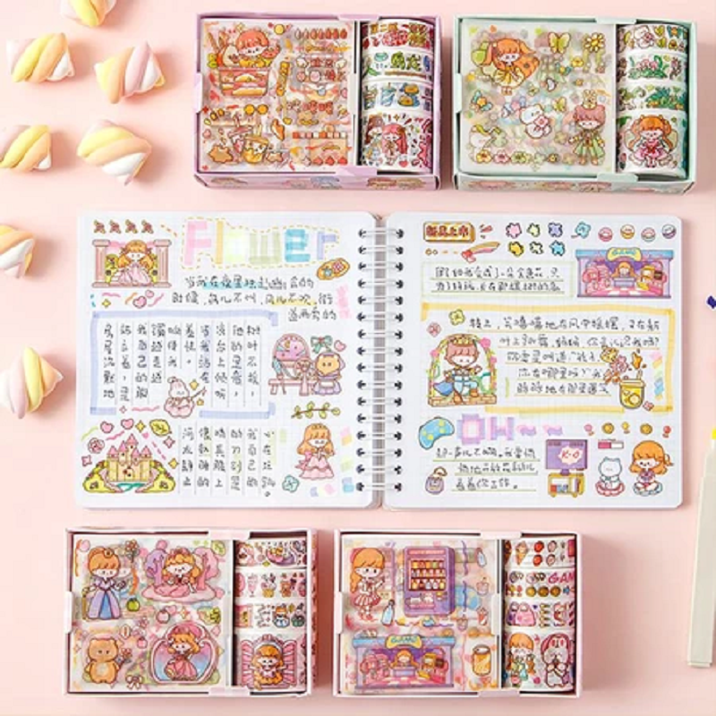 Sticker Tape Gift Box Set diy Handbook Material Cartoon Children ...