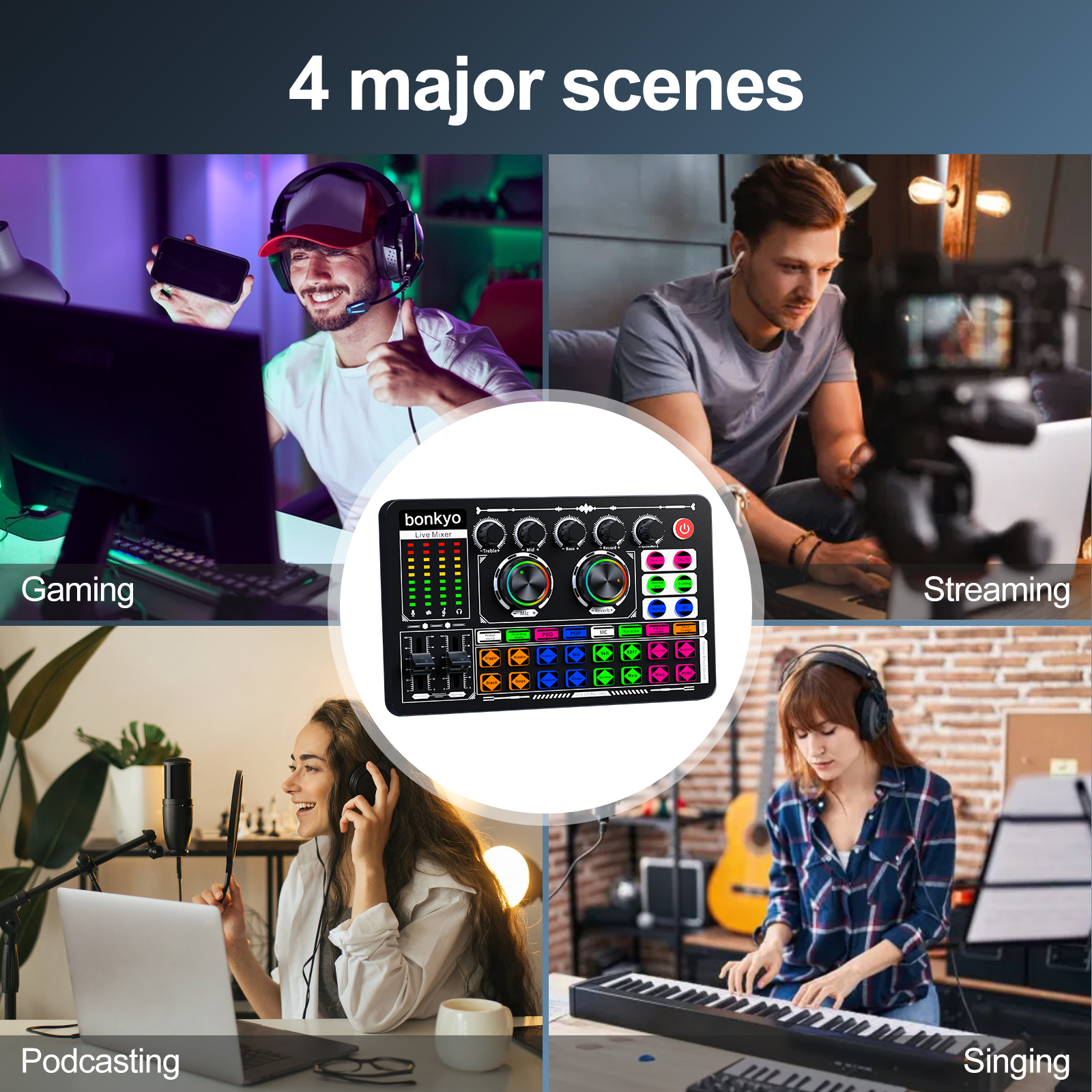 bonkyo F999 SoundCard + M997 Mic combination set Bluetooth wireless ...
