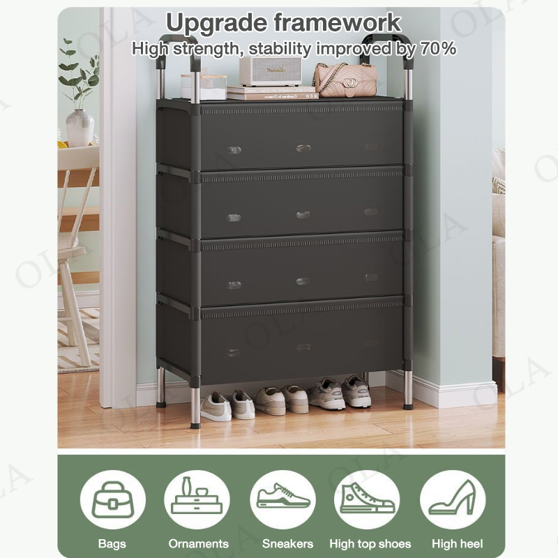 OLA Shoe rack organizer with cover Dustproof Waterproof Shoes Storage ...