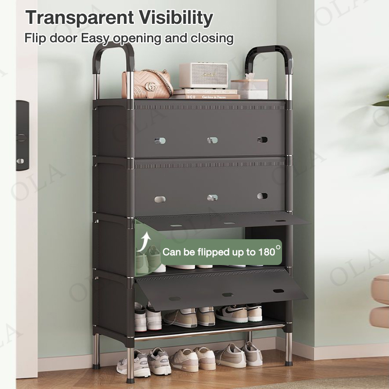 OLA Shoe rack organizer with cover Dustproof Waterproof Shoes Storage ...