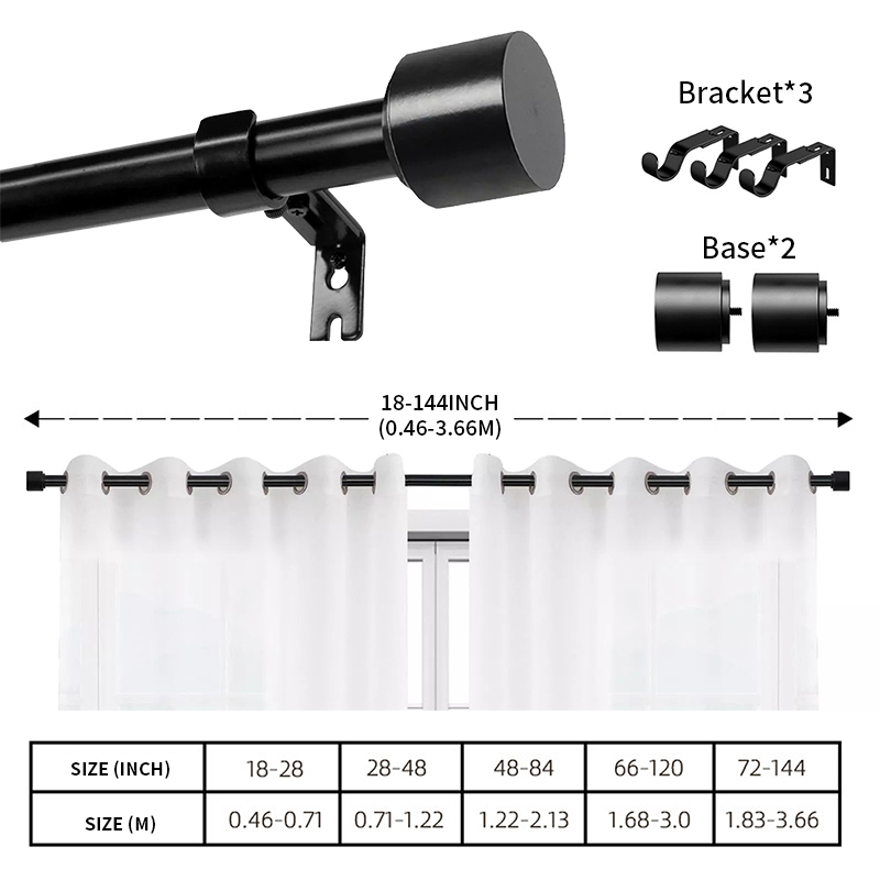 18-144 inch Curtain rod Extendable Adjustable Modern Curtain Rod Shower ...