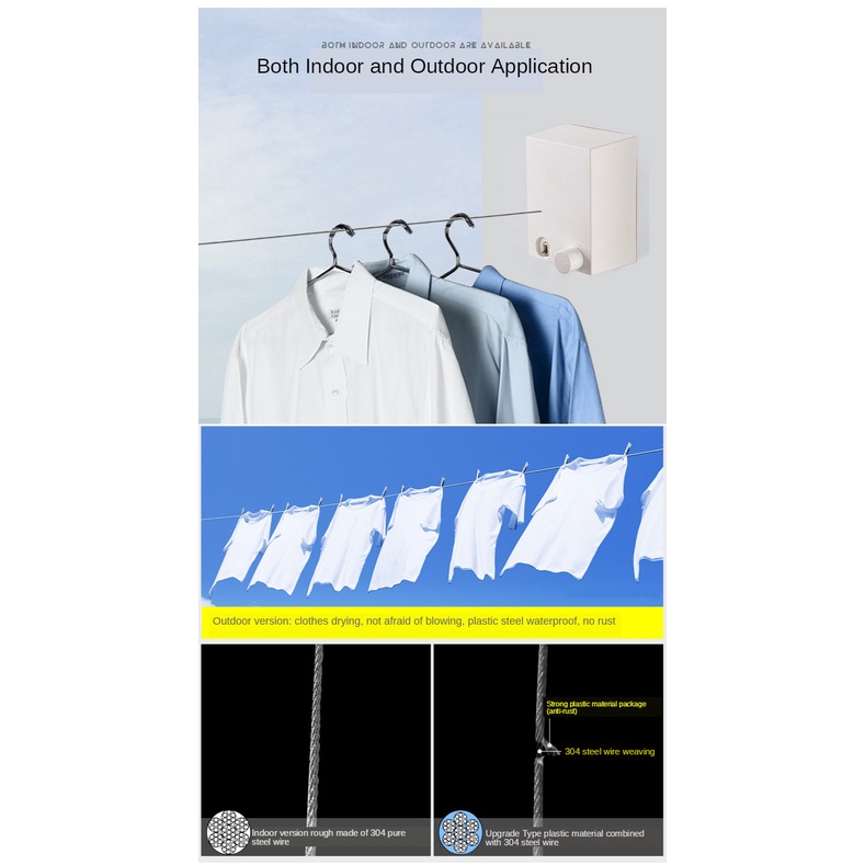 Clothes Dryer Retractable Clothesline Clothes Line Laundry Dryer Rack ...