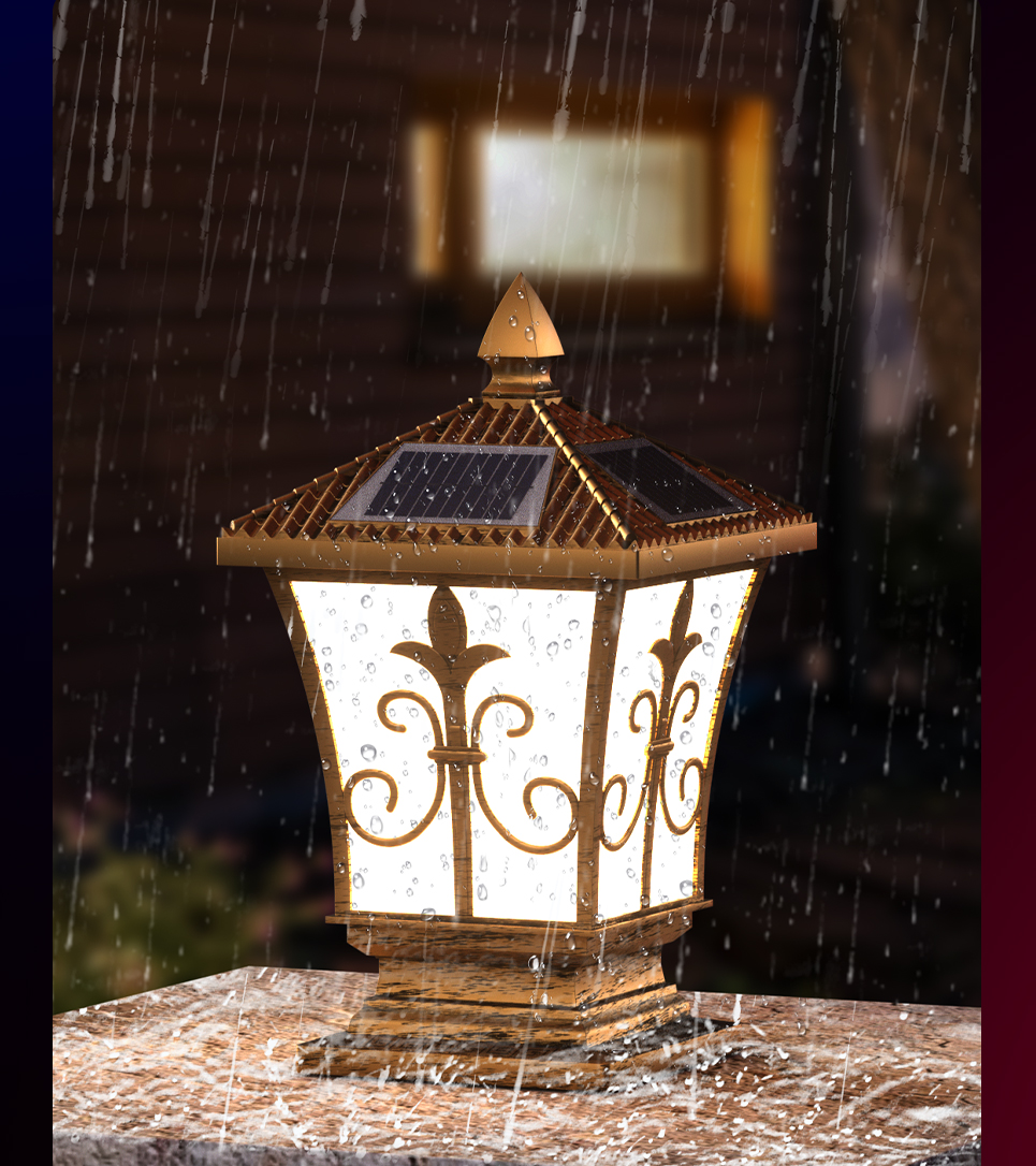 Rong River 10W 3Color Solar Light Outdoor Waterproof Solar Post Lamp ...