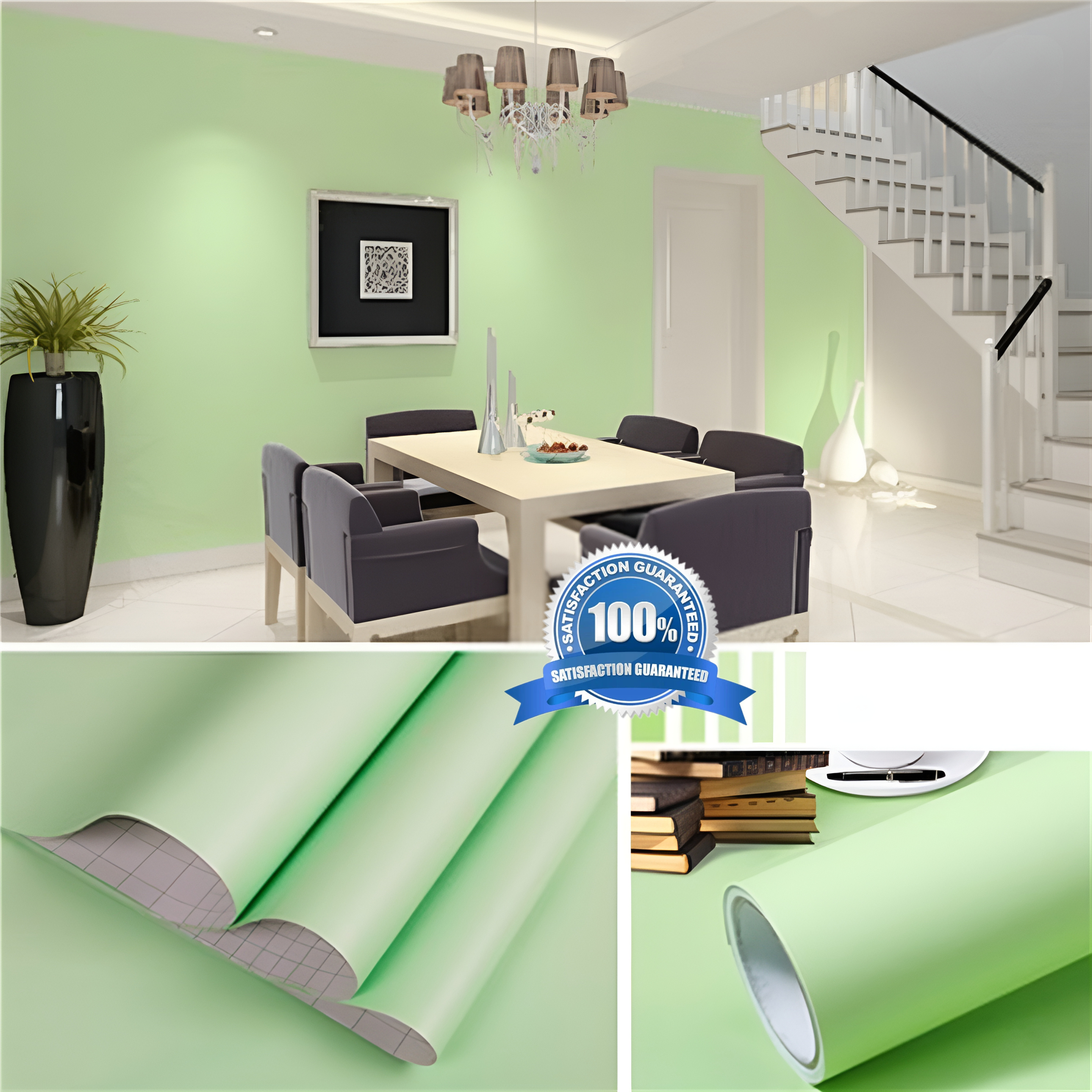 SUPERMAX light green COLOR Wallpaper 10M by 45CM PVC Self adhesive ...