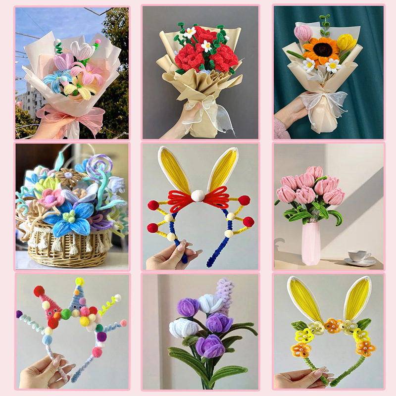 【100 PCS】Macaron Twisting Rod DIY Bouquet 8mm Environmentally Friendly ...