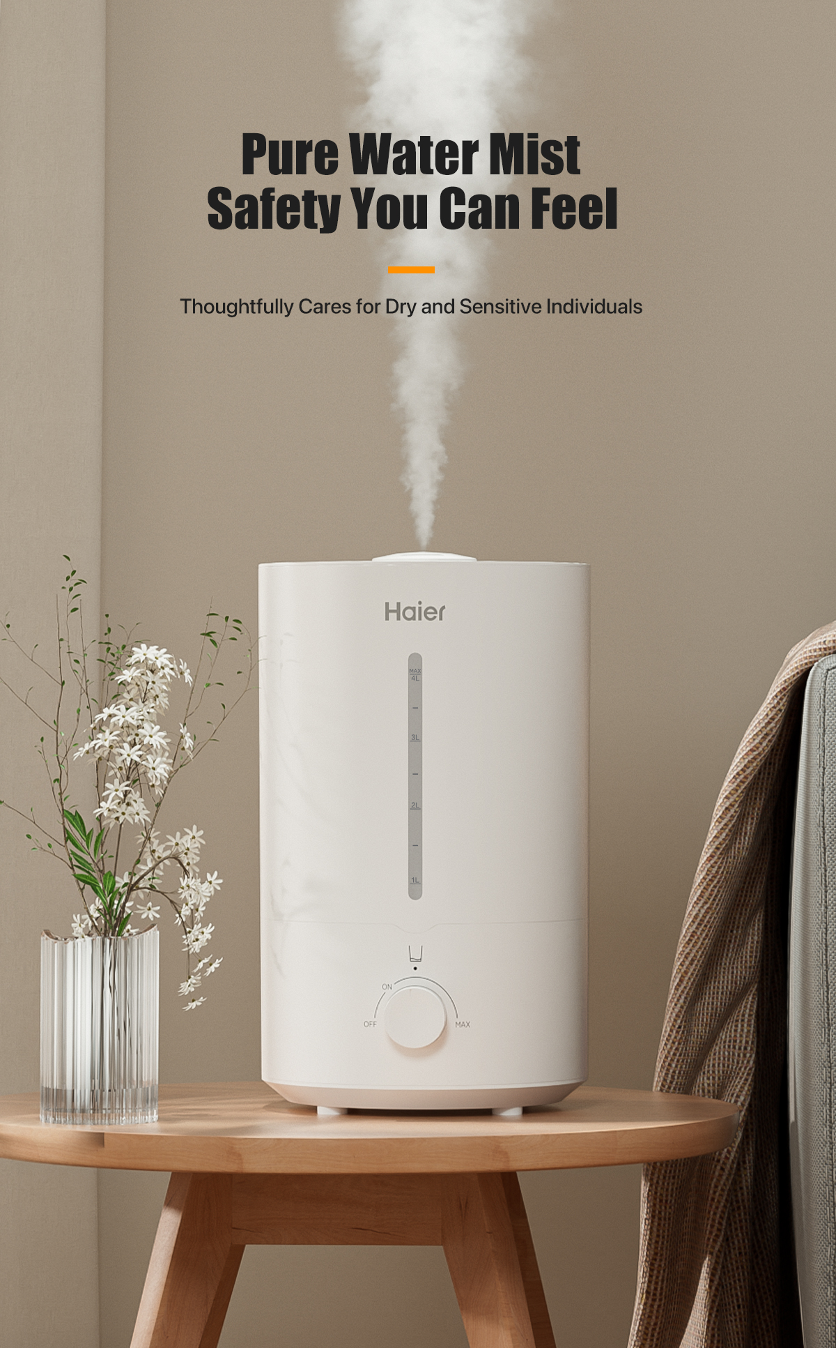 Haier US202 Ultrasonic Humidifier Air Humidifier Household Bedroom ...