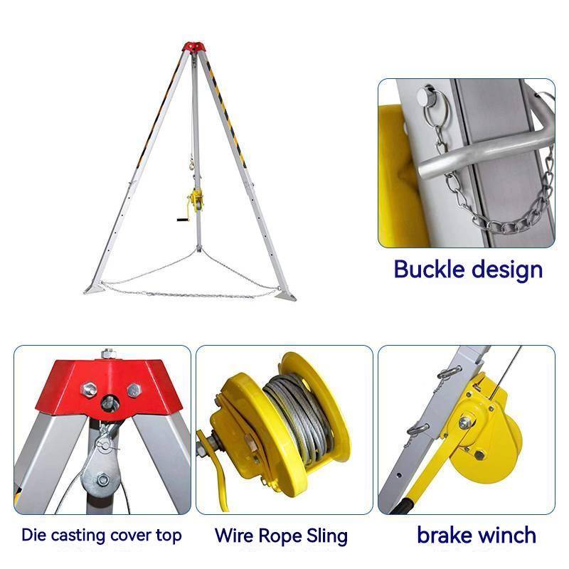 Aluminum alloy tripod emergency rescue limited space triangular lifting ...