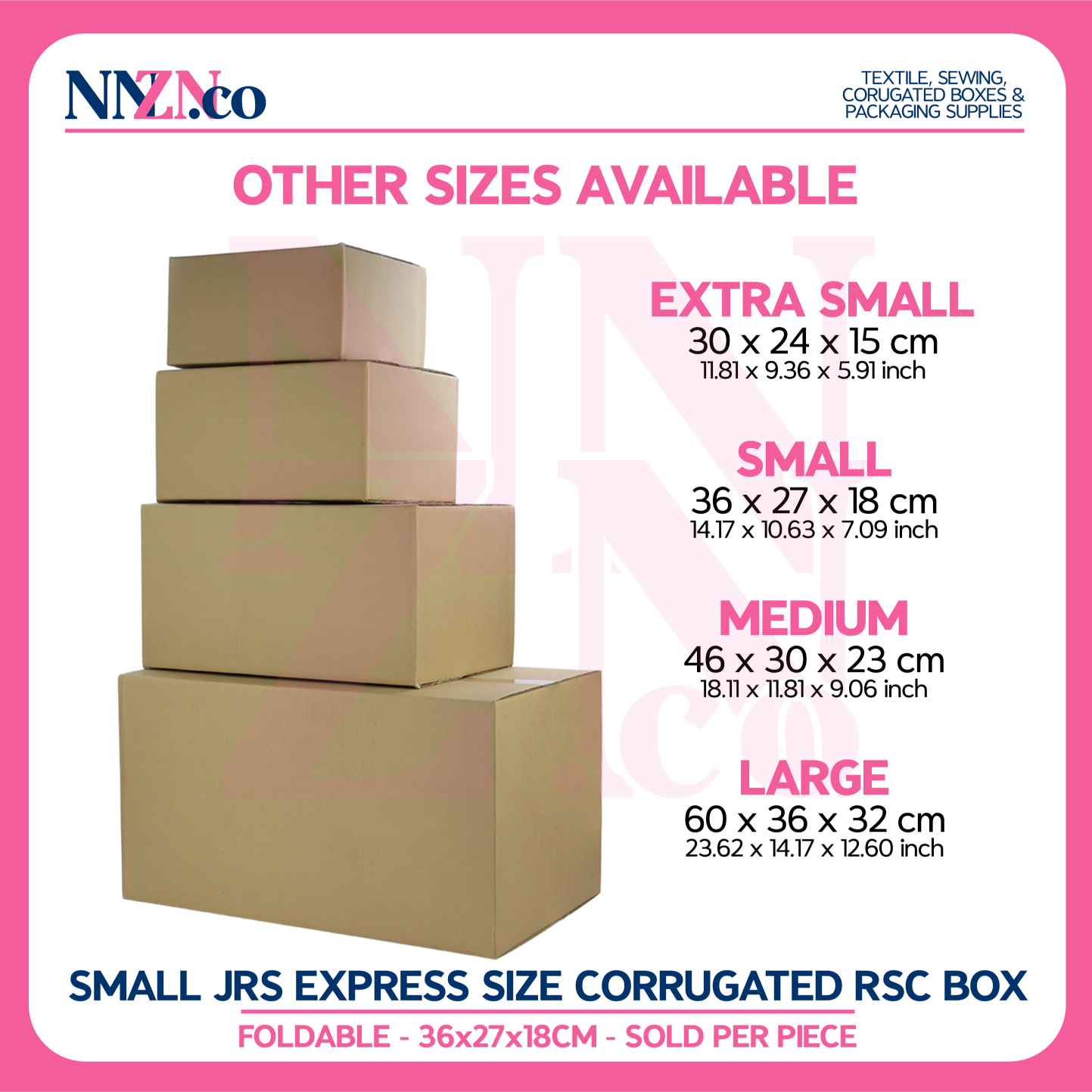 NNZN RSC Box JRS EXPRESS Size Corrugated Shipping Kraft Box SMALL ...