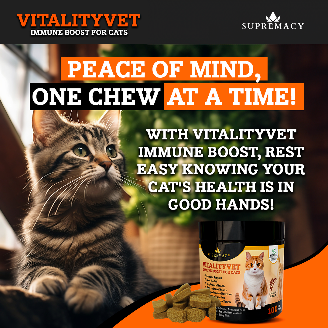 Supremacy Vitality Vet Immune Boost Cat Treats Skin & Coat Support ...