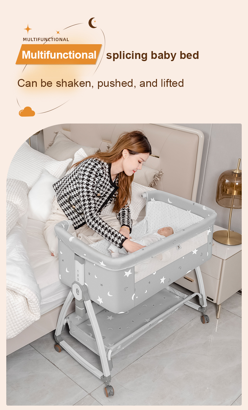 Advanced Baby Bed Silent Folding Multifunctional 6level Height
