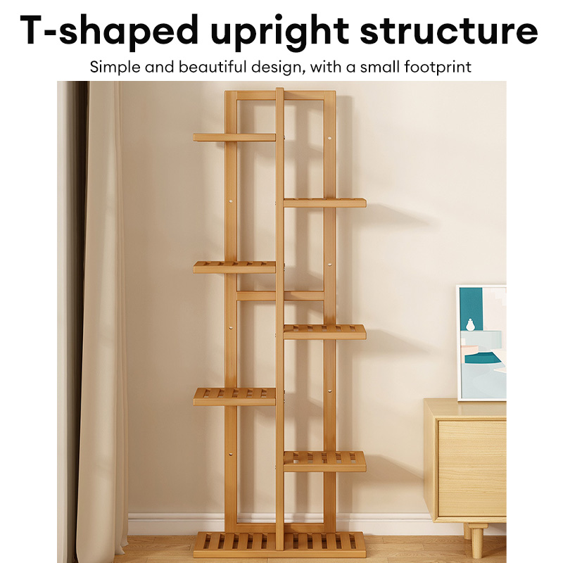 Bamboo Flower Rack Pot Rack Solid Wood 5/6/7Layers Living Room Storage ...