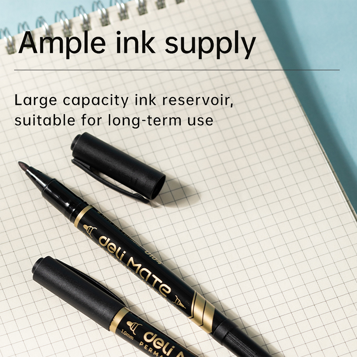 Deli EU10420 Writing Instrument - Dual Tip Permanent Marker Black (1PC ...