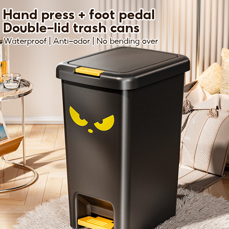 CHIT Trash Can With Foot Pedal Press-Type Garbage Bin Aesthetic Trash ...