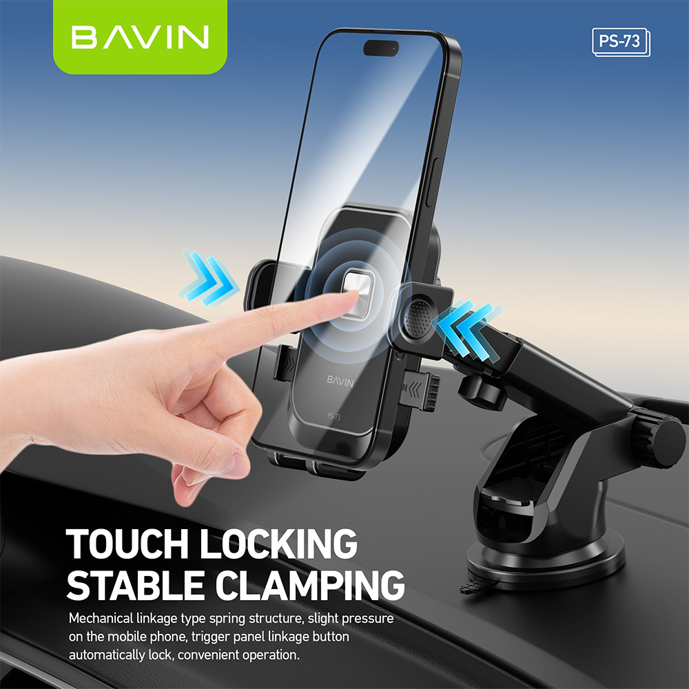 BAVIN PS73 Universal Car Mount Phone Holder Flexible Mount 360 Head ...