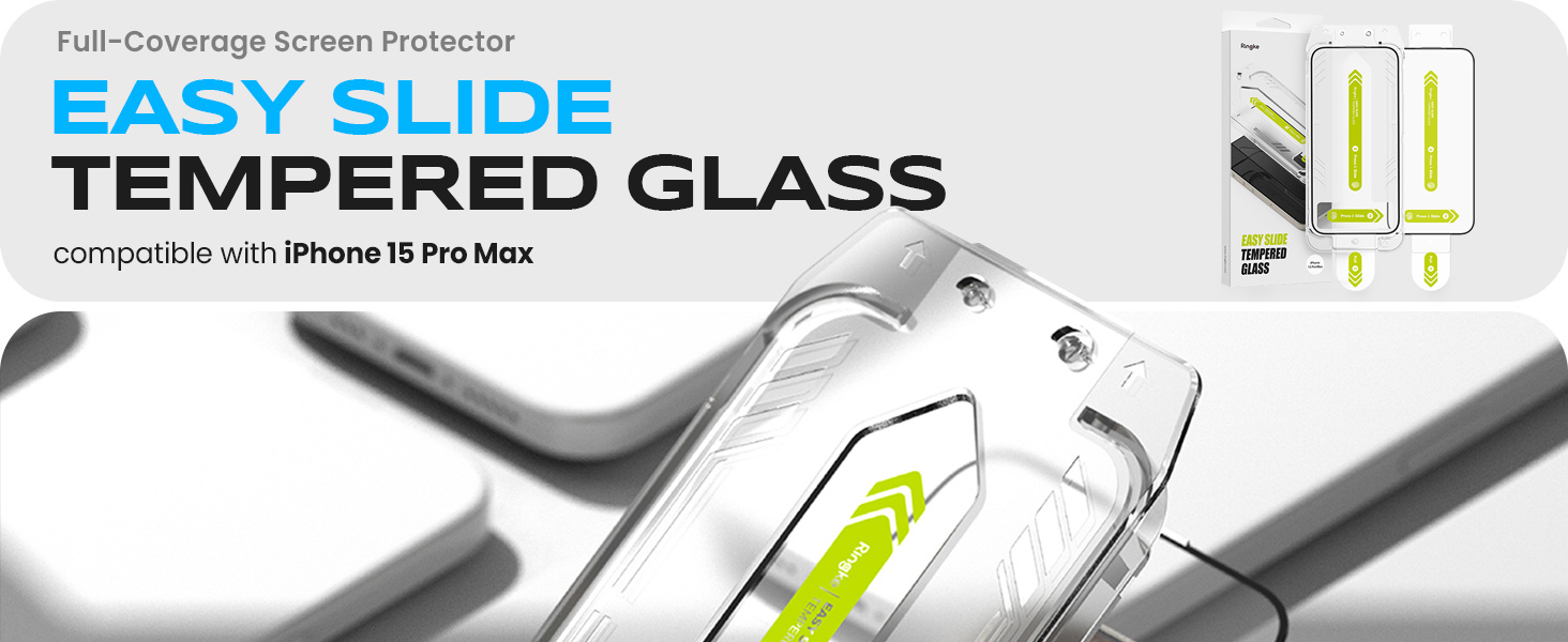 Ringke Easy Slide Tempered Glass Screen Protector for Apple iPhone 15 ...