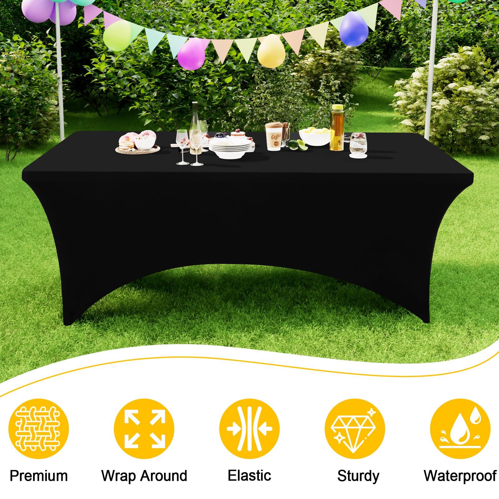 6FT Spandex Table Cloth Elastic Fitted Stretch Tablecloths for ...