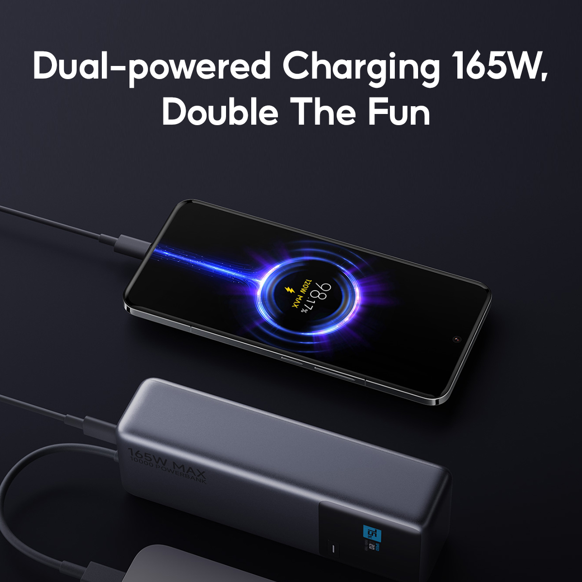 Xiaomi 165W Power Bank 10000mAh Fast Self-Charging Color Digital ...