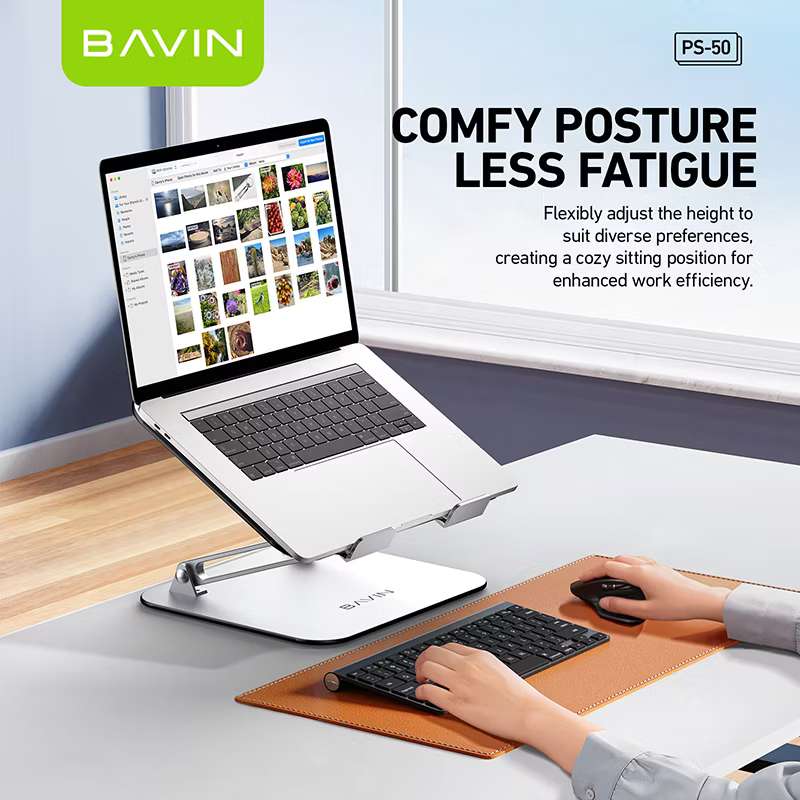BAVIN PS50 Foldable Laptop Stand Holder Adjustable Aluminum Material ...