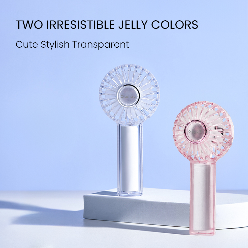 Orashare HF02T Mini Fan Ice Transparent Rechargeable Handheld Fan 3 ...