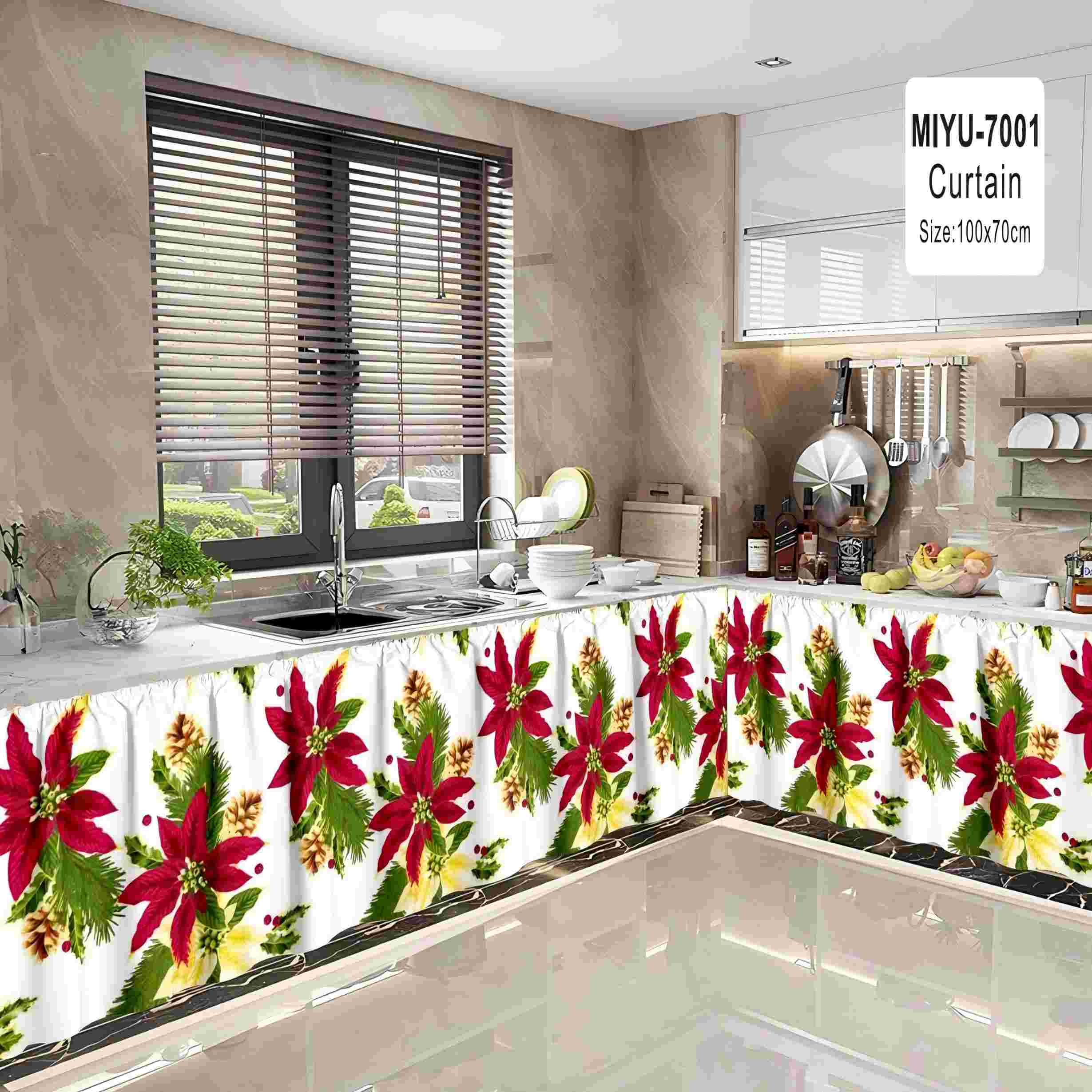 Curtain Lababo Kitchen Curtain Short Curtain 100*70cm Kitchen Curtain ...