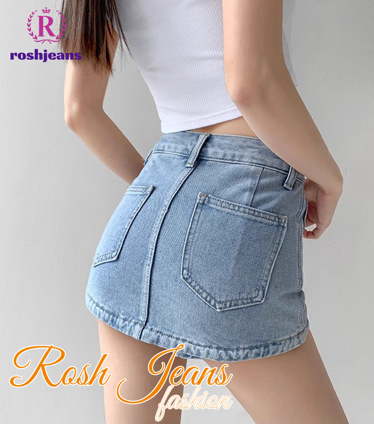 Rosh_Jeans Denim skort for woman Korean High Waist Palda shorts Denim ...